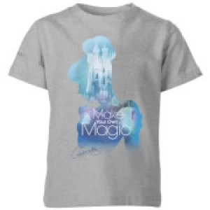 Image of Disney Princess Filled Silhouette Cinderella Kids T-Shirt - Grey - 7-8 Years