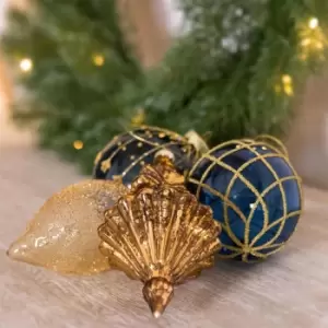 Image of Charles Bentley Pack Of 12 Art Deco Inspired Glass Baubles