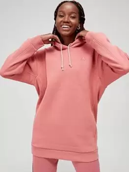 Image of adidas All SZN Long Hoodie - Pink, Red, Size 2Xs, Women