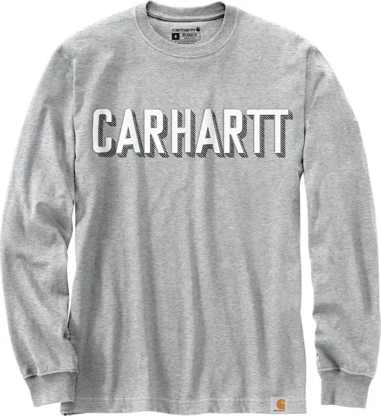 Image of Carhartt Workwear Logo Longsleeve Shirt, grey, Size S