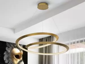 Image of Eternity Integrated LED Pendant Ceiling Light Gold Dimmable 3000K Remote Control