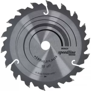 Image of Bosch Speedline Wood Cutting Saw Blade 160mm 18T 16mm