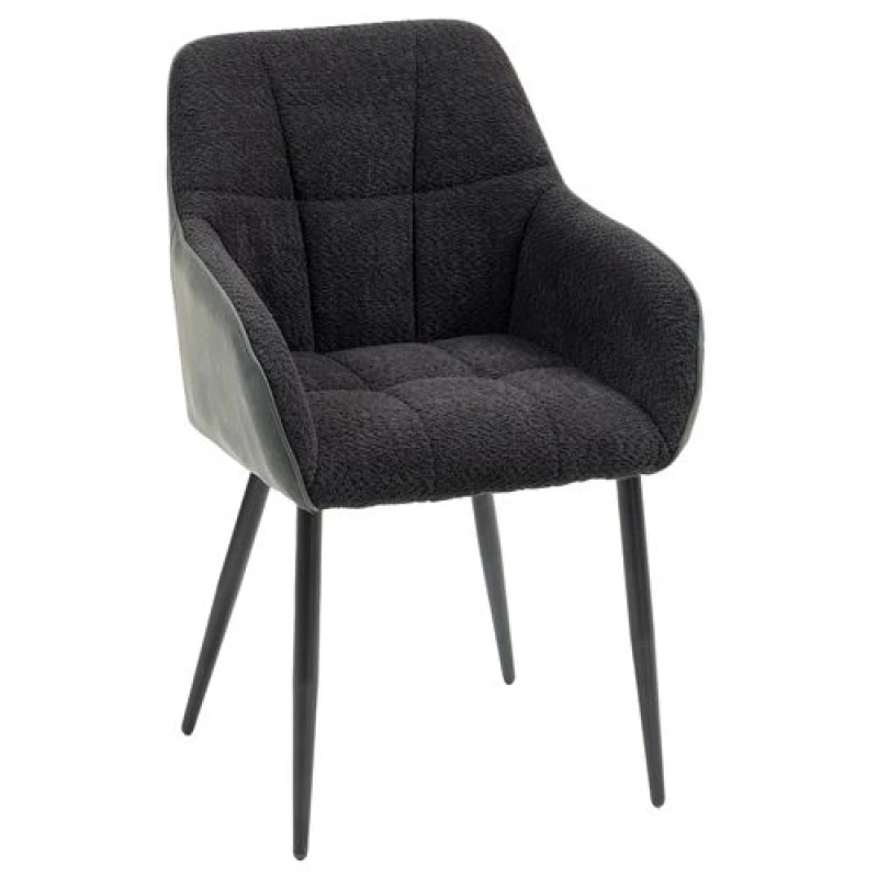 Image of HOMCOM Accent Chair w/ Foot Pads and Chenille Fabric Arm Chair, Black 83B-046V70BK