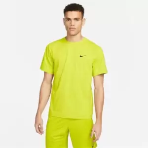 Image of Nike Dri-FIT UV Hyverse Mens Short-Sleeve Fitness Top - Yellow