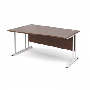 Image of Maestro 25 WL Left Hand Wave Desk 1600mm - White Cantilever Frame wal