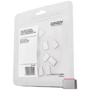 Image of LINDY USB-C socket lock 10 Piece set Pink no keys 40437