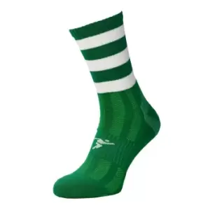 Image of Precision Childrens/Kids Pro Hooped Football Socks (12 UK Child-2 UK) (Green/White)