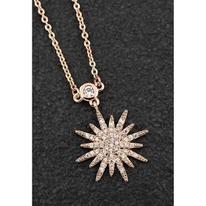 Image of Celestial Sunburst Rose Gold Plated Necklace