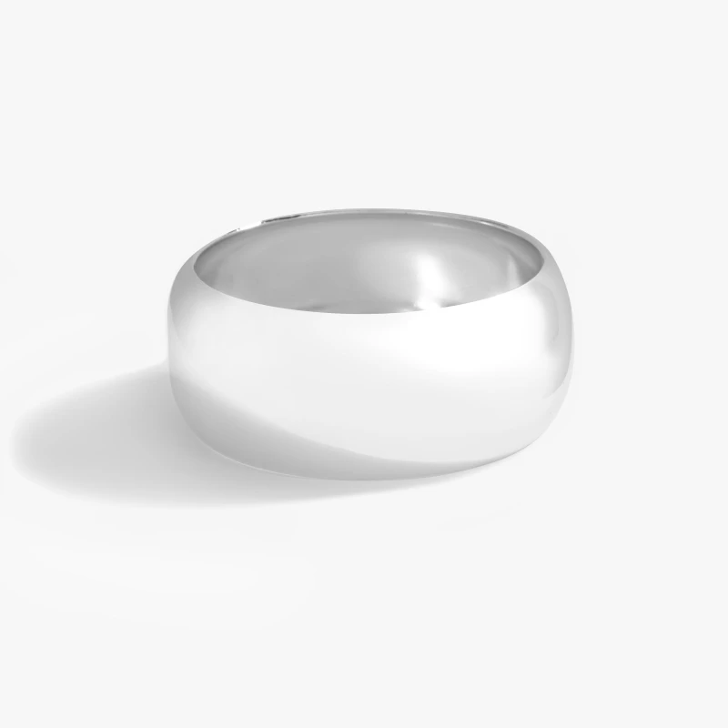 Image of Mood Silver Polished Statement Bangle Bracelet Silver