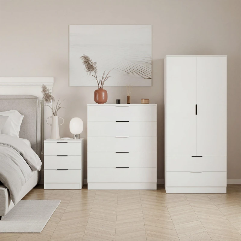 Image of Lassic Vida Designs Trega 3 Piece Bedroom Set 6 White unisex 3 Piece