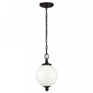Image of 1 Light Small Globe Ceiling Pendant Bronze, E27