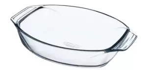 Image of Pyrex Irrestistible Glass Oval Roaster High Resistance Easy Grip, 30x21cm