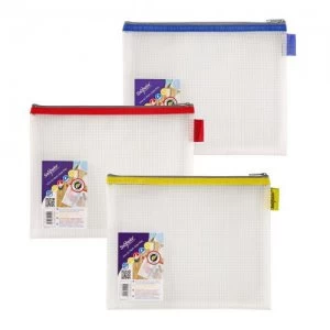 Image of Snopake EVA Mesh Zippa Bag A5 Assorted Pack 3