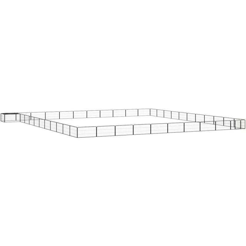 Image of VIDAXL 44-Panel Dog Playpen Black 100x50cm Powder-coated Steel Vidaxl 8720287159186