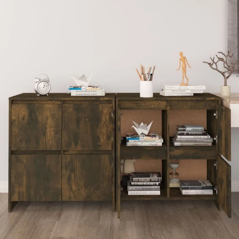 Image of VIDAXL Sideboards 2 pcs Smoked Oak 70x41x75cm Engineered Wood Vidaxl 8720286903926