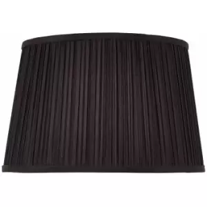 Image of 12" Luxury Round Tapered Lamp Shade Black Pleated Organza Modern Elegant Drum