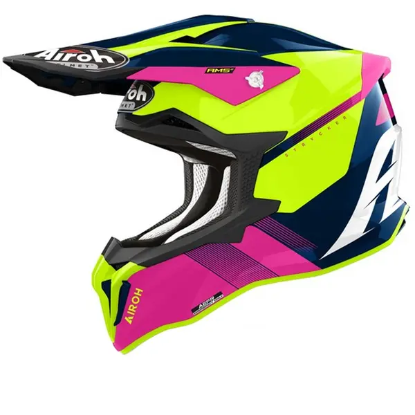 Image of Airoh Strycker Blazer Blue Pink Offroad Helmet Size S