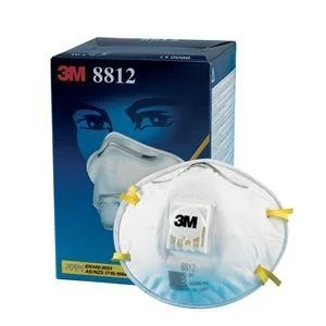 Image of 3M Respirator Valved FFP1 Classification White with Yellow Straps Pack of 10