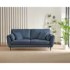 Image of Furniture Box Ida 3 Seater Navy Velvet Sofa