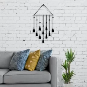 Image of Tassel Black Decorative Metal Wall Accessory