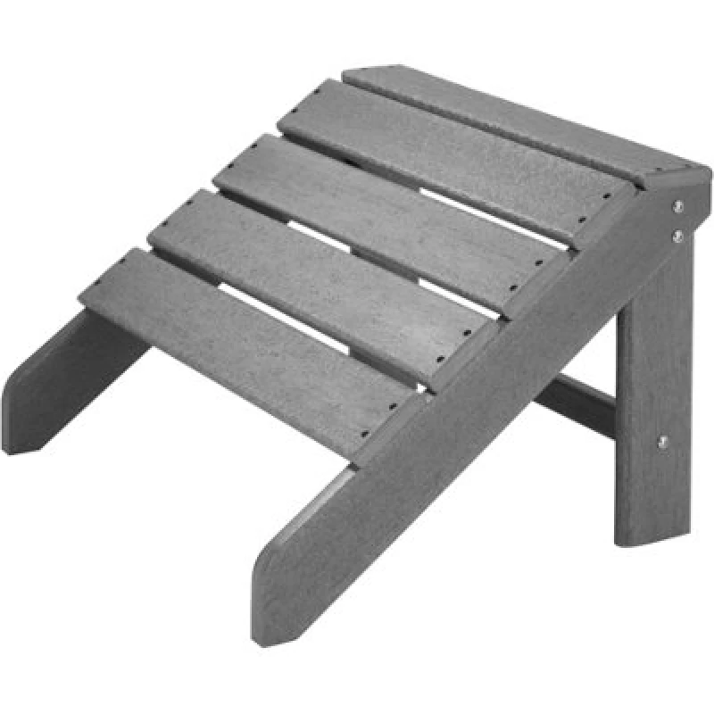Image of Tectake Footstool - Weatherproof Uv-Resistant Foot Rest For Adirondack Garden Chair - Light Grey