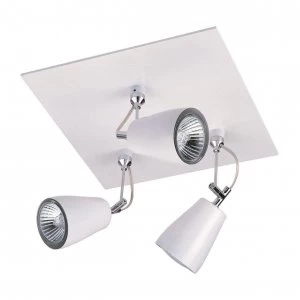 Image of 3 Light Adjustable Triple Square Spotlight White, GU10