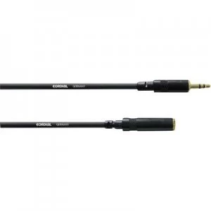 Image of Cordial CFS 5 WY Audio/phono Cable extension [1x Jack plug 3.5mm - 1x Jack socket 3.5 mm] 5m Black