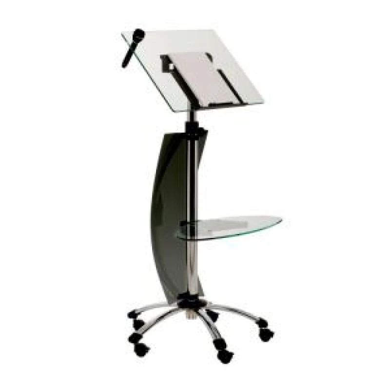 Image of ROCADA VISUALLINE Mobile Lectern and Speaker Stand (Height Adjustable) - Chrome