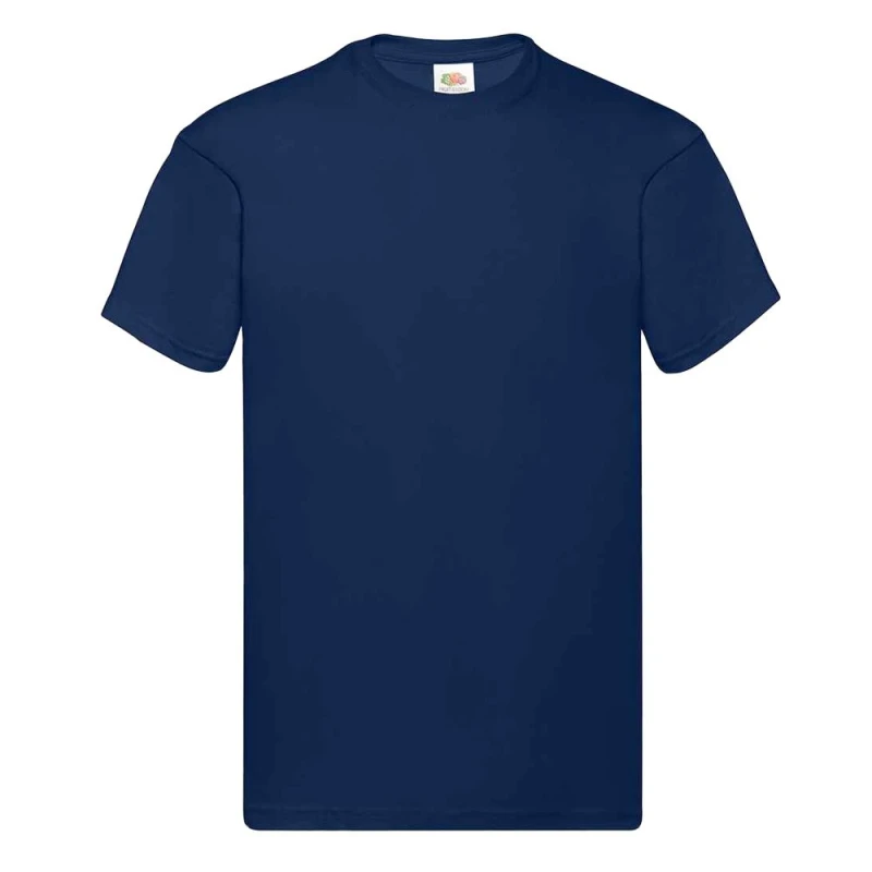 Image of Fruit Of The Loom Fruit of the Loom Men Cotton T-Shirt in Dark Navy Size: Small Dark Navy S Male 5063693930332