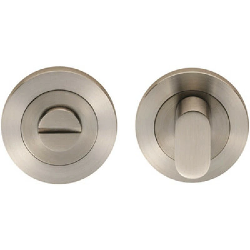 Image of Loops Round Thumbturn Lock and Release Concealed Fix Rose Satin Stainless Steel Metallics unisex