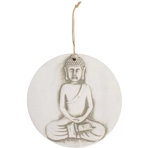 Image of Large Round Terracotta Buddha Plaque