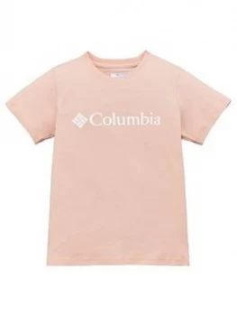 Image of Columbia Girls Basic Logo T-Shirt - Peach