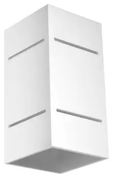 Image of Blocco 1 Light Flush Wall Light White, G9