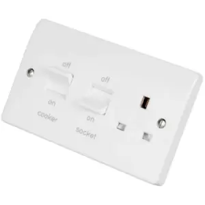 Image of MK by Honeywell 45A DP Main Cooker Switch & 13A Switchsocket Outlet - White