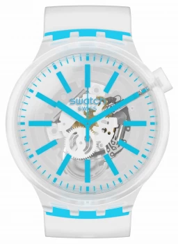 Image of Swatch BlueINJELLY Silicone Strap Quartz SO27E105 Watch