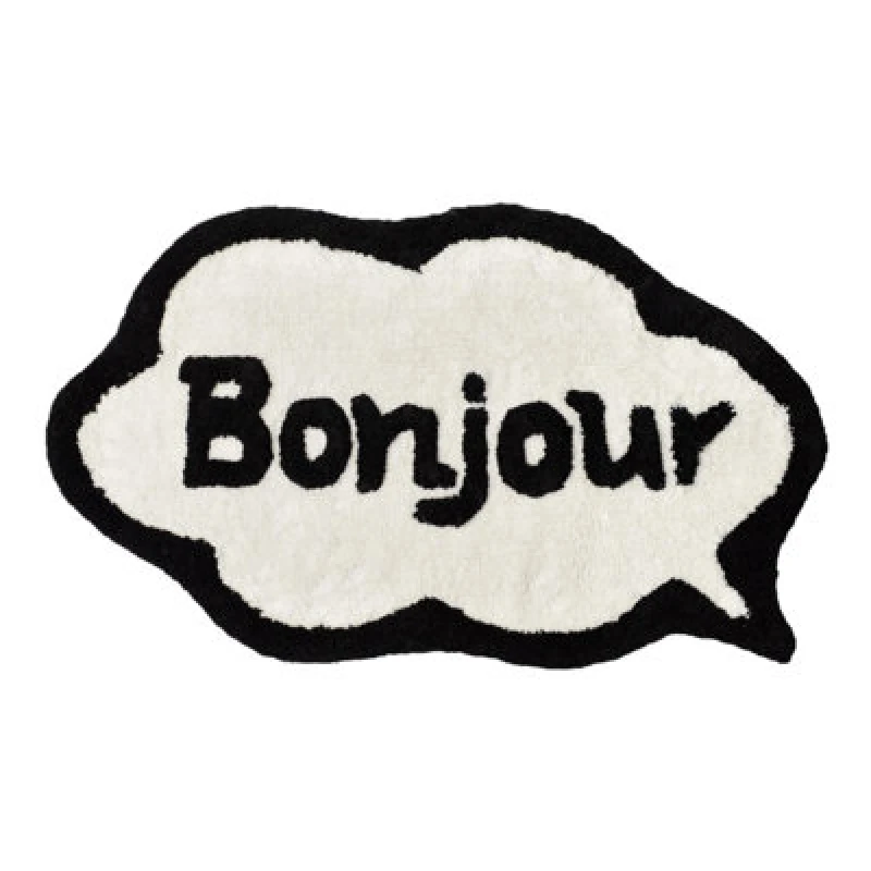 Image of Allure Bath Fashions Bonjour Slogan Non Slip Bath Mat