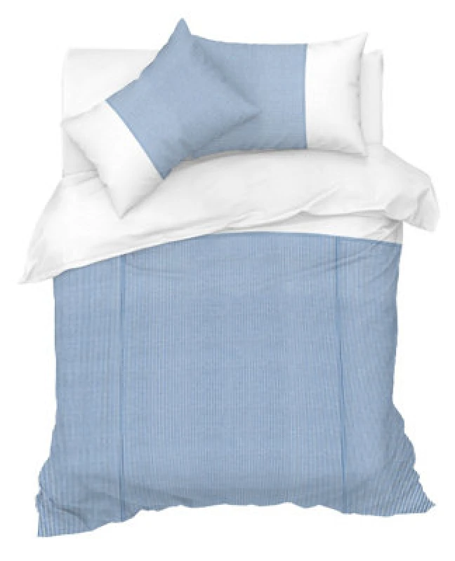 Image of Sweet Dreams Modern Design Soft Fabric Duvet Cover Set With Pillowcases Blue