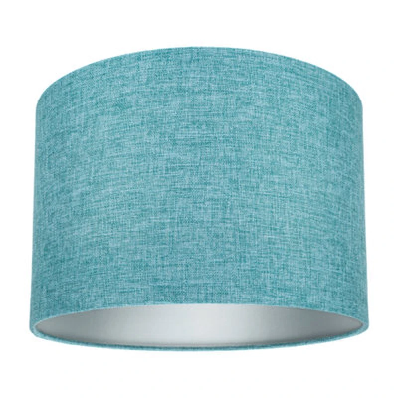 Image of Happy Homewares Contemporary And Sleek 10" Teal Linen Fabric Drum Lamp Shade 60W Maximum