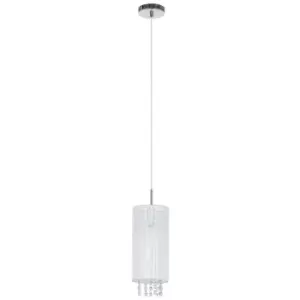 Image of Italux Lana wh - Hanging Pendant White 1 Light with Crystal Shade, E14