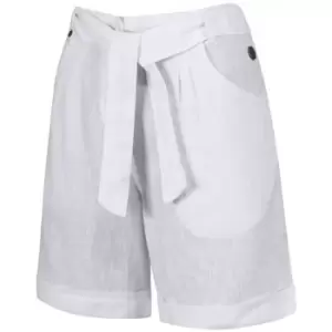 Image of Regatta Womens Samarah Coolweave Cotton Shorts womens Shorts in White - Sizes UK 10,UK 12,UK 14,UK 16,UK 18