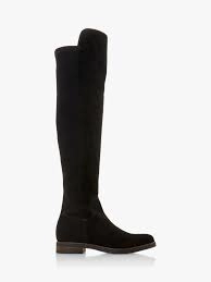 Image of Dune Black Suede 'Tropic' Knee High Boots - 3