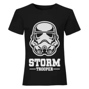 Image of Star Wars Girls Stormtrooper Mask T-Shirt (9-10 Years) (Black)