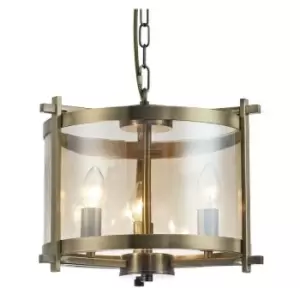 Image of Pendant lamp Nolan Antique brass 3 bulbs 47cm