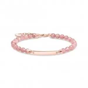 Image of Sterling Silver Rose Gold Plated Pink Stones Bracelet A2042-415-9-L19V