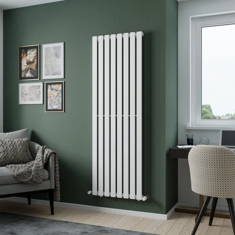 Image of Agadon Lola Designer Panel Radiator in White Size: 1800mm x 448mm White Unisex 1800mm x 448mm