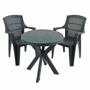 Image of Tivoli Bistro Table With 2 Parma Chairs Set Green