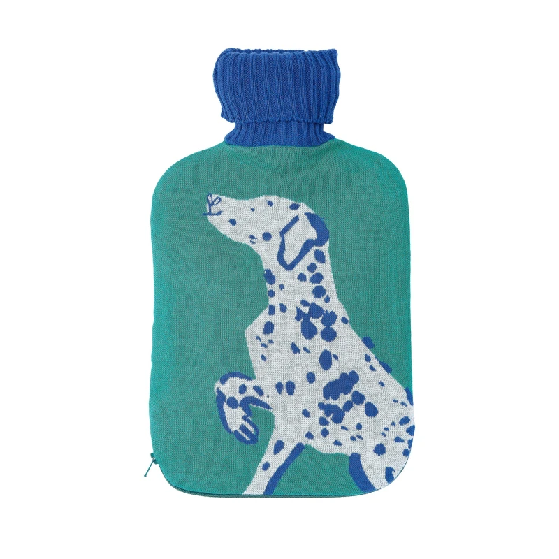 Image of Joules 'Dalmatian' Hot Water Bottle Green