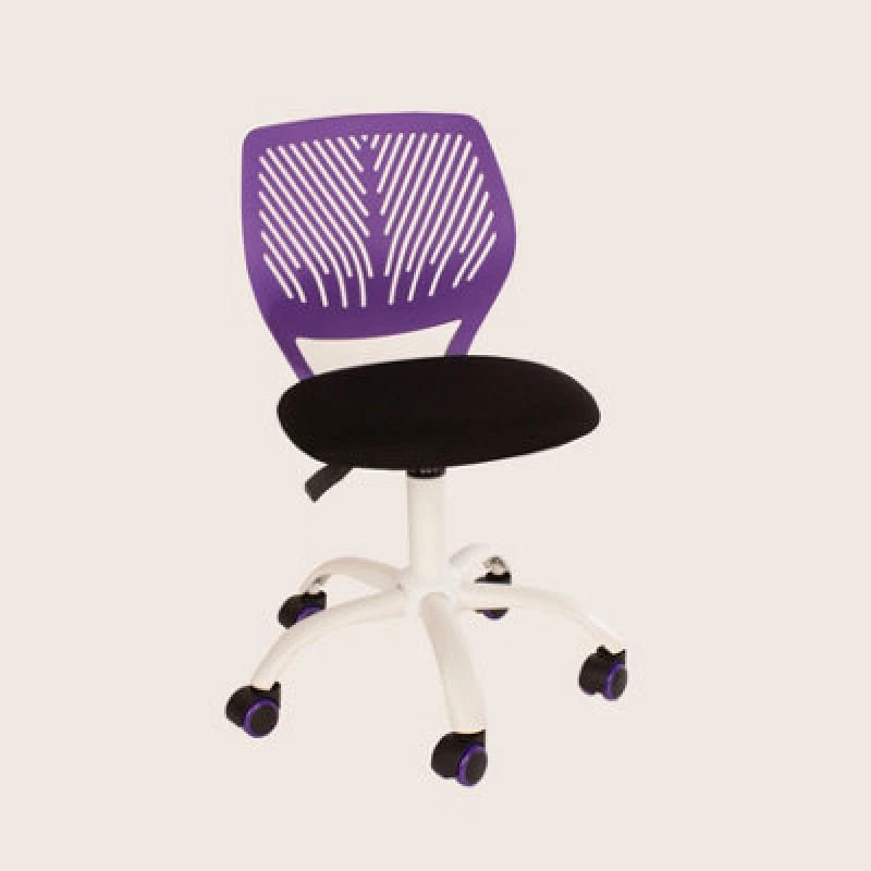 Image of Core Products Compact Teenage Study Chair, Purple Seat Back, Black Fabric Seat And White Base