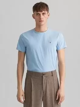 Image of GANT Original T-Shirt - Capri Blue, Capri Blue, Size L, Men