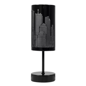 Image of New York Black Skyline Stemmed Touch Table Lamp